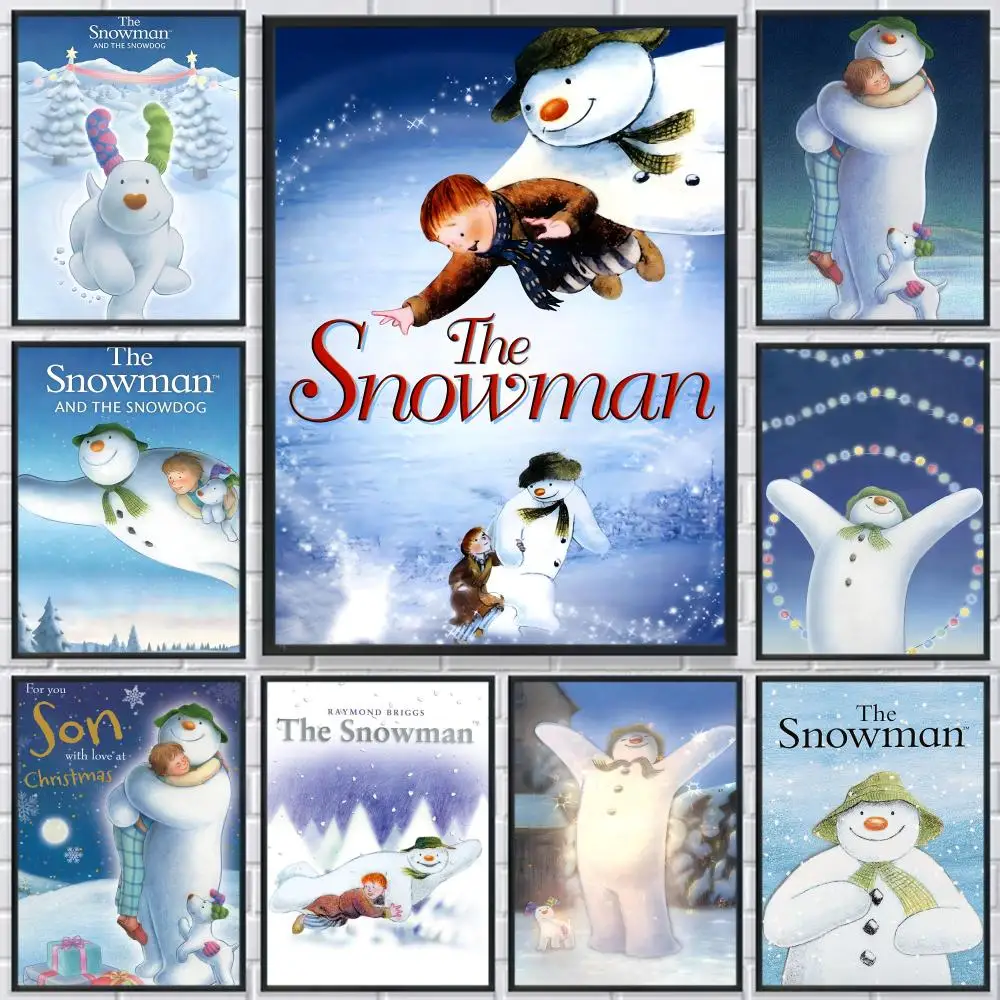 

Cartoon The Snowman and the Snowdog Poster HD Print Personalized Canvas Wall Mural Art Photos for Living Room Home Decor Durable