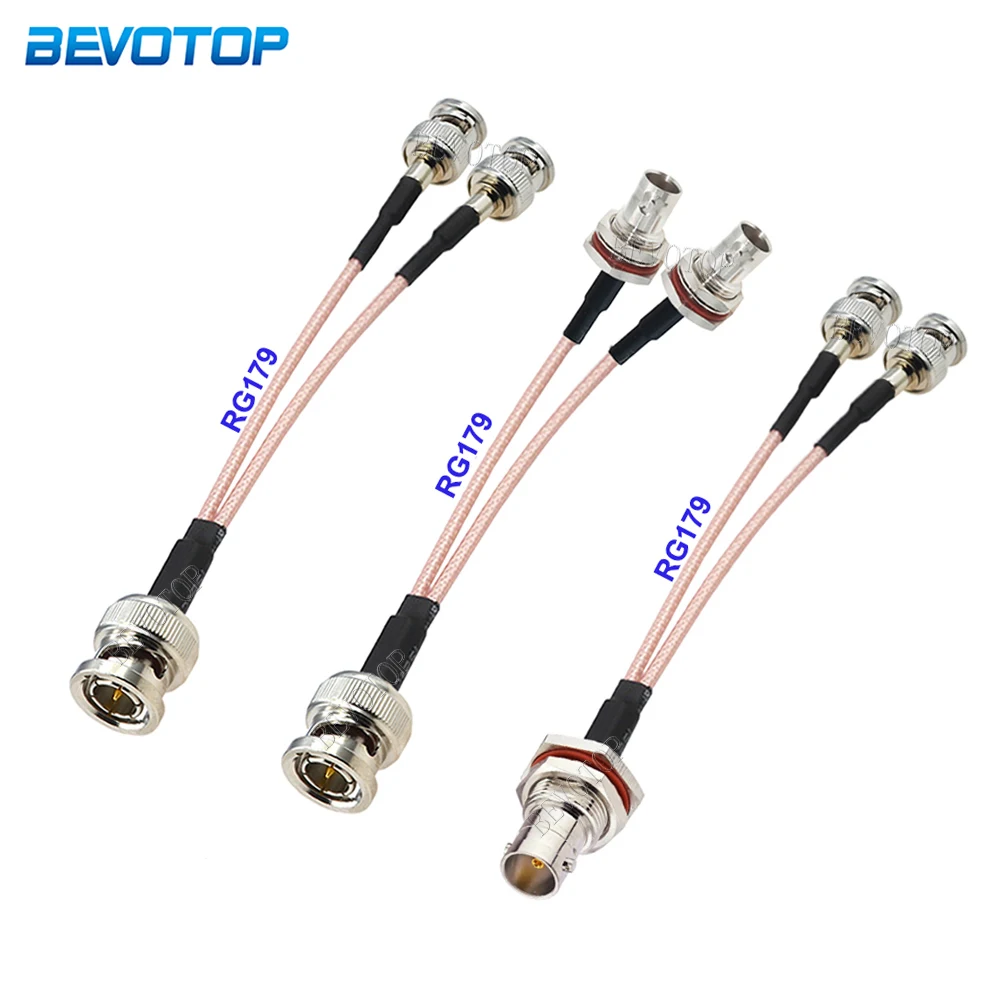 

RG179 Cable BNC Splitter Cable V Type 1*BNC Male to 2*BNC Male/Female 75Ohm Connector RG-179 RF Coaxial Jumper Pigtail 15CM-50CM