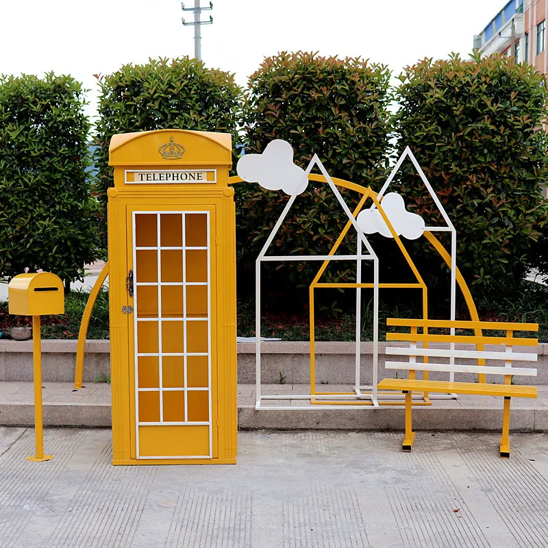 Phone booth, mailbox ornament, store decoration, shopping mall activity props