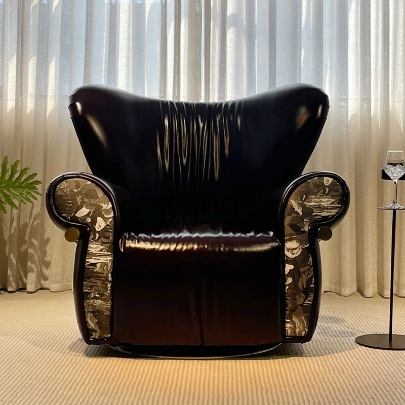 

LTT rotatable leisure club single sofa first layer cowhide model
