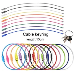 10pcs stainless steel wire keychain cables, keyrings, heavy-duty luggage tag rings, tag clips 1.5mm torsion bars
