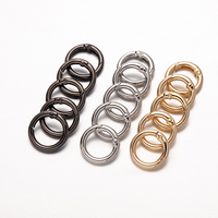 5Pcs O Ring Spring Clasps Openable Round Carabiner Keychain Ring Connector Bag Clips Hook Dog Chain Buckles DIY Jewelry Making