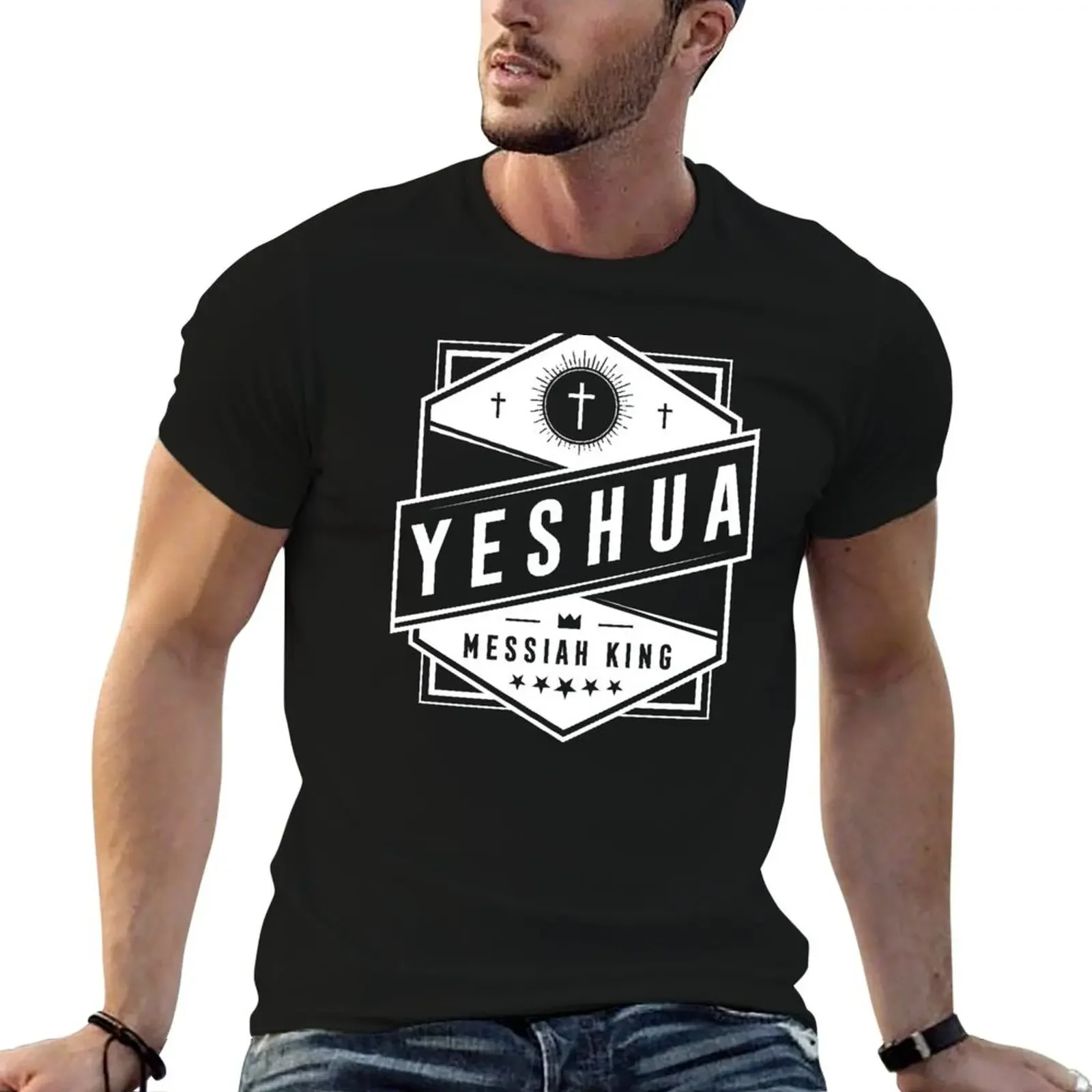 

YESHUA MESSIAH KING T-Shirt funny shirt cotton summer top tshirts for men