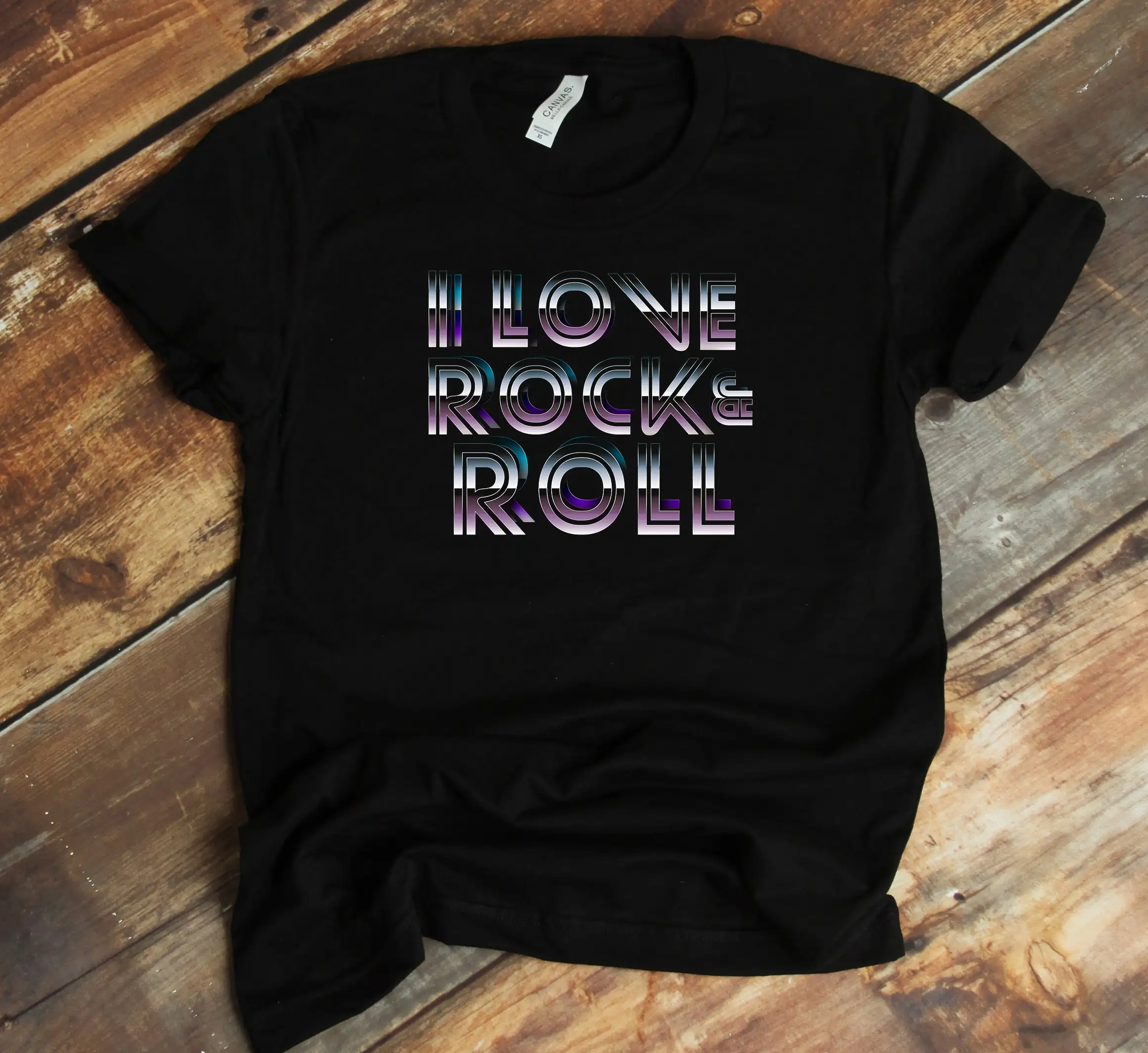 I Love Rock And Roll T Shirt Musician Music Lover Retro Vintage 70S