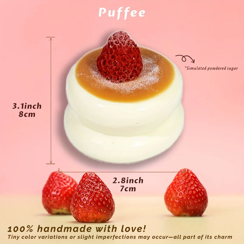 Truskawkowa zabawka Squishy Food-grade Silicone Squishy Toy, ręcznie robiona zabawka Taba Squishy Toy, kremowa miękka zabawka do ściskania, słodki deser, Ha