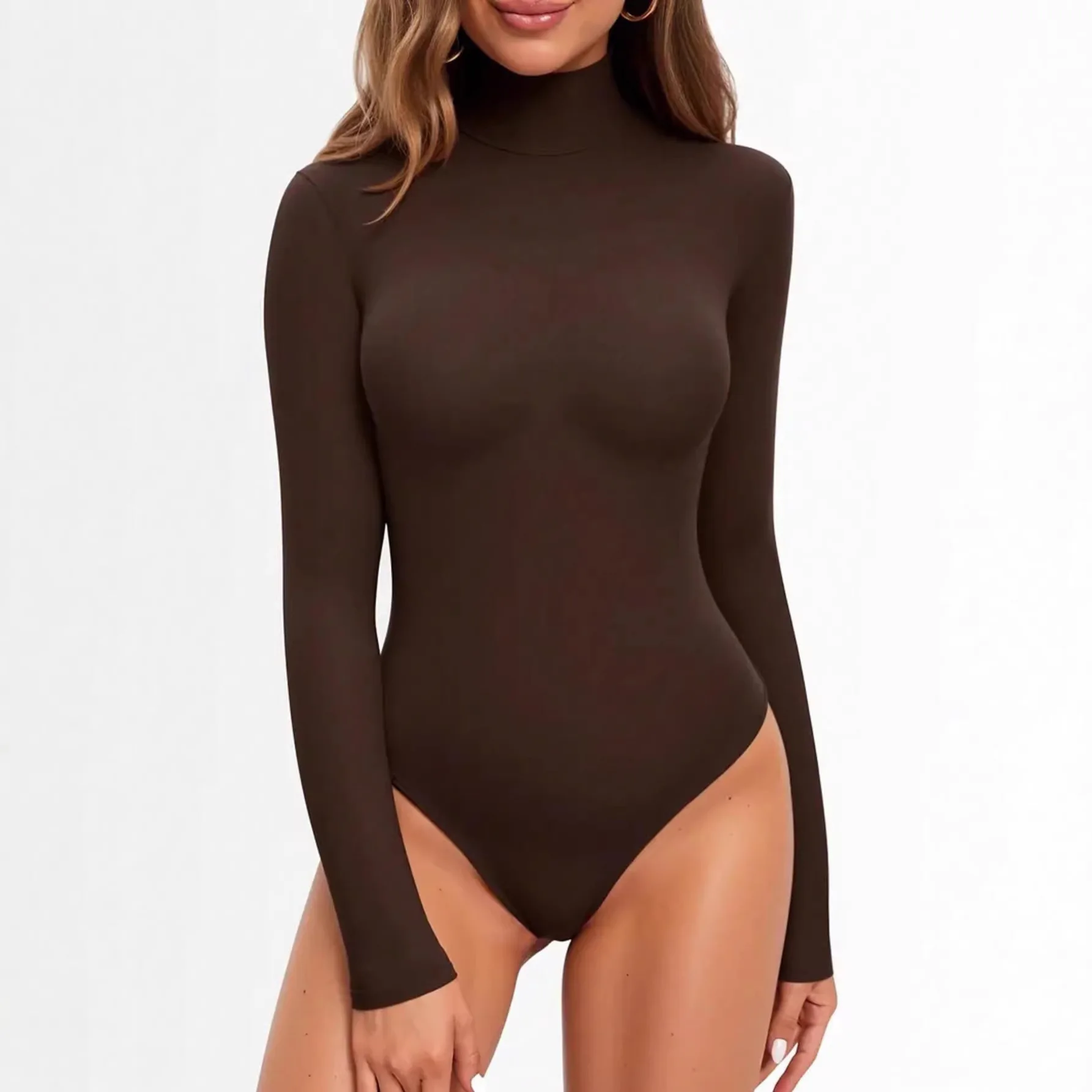 

Milk Silk Jumpsuit Women European American Tight Fitting Long Sleeved Triangle Sexy Top