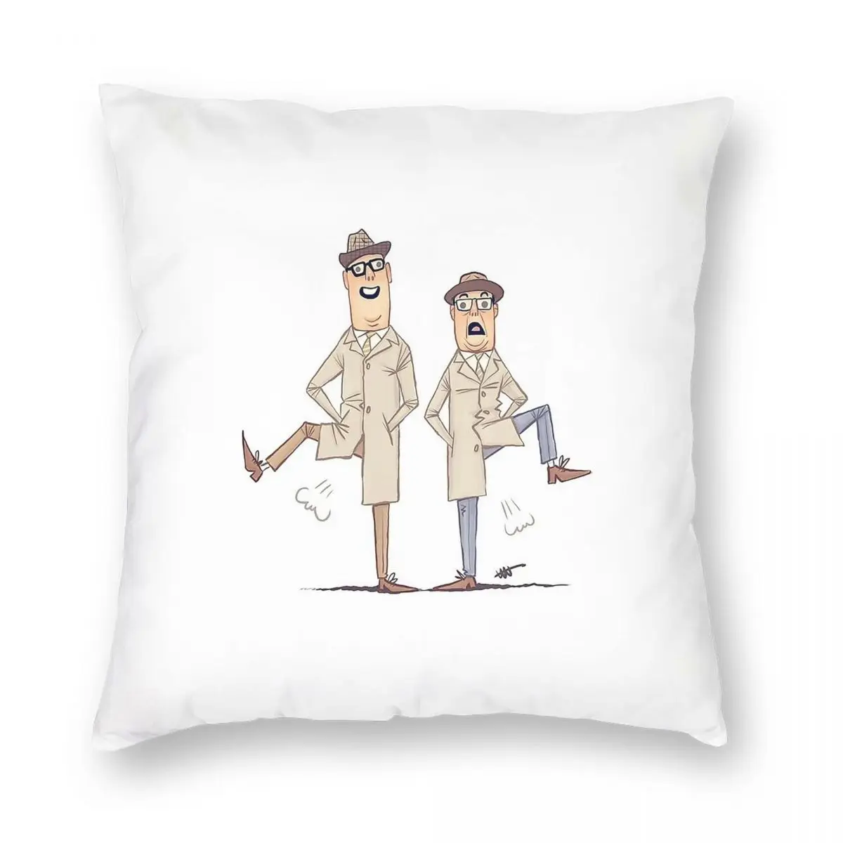 غطاء وسادة مربع من Vic and Bob Reeves and Mortimer مصنوع من البوليستر والكتان المخملي المطبوع بسحاب ديكور وسادة السيارة