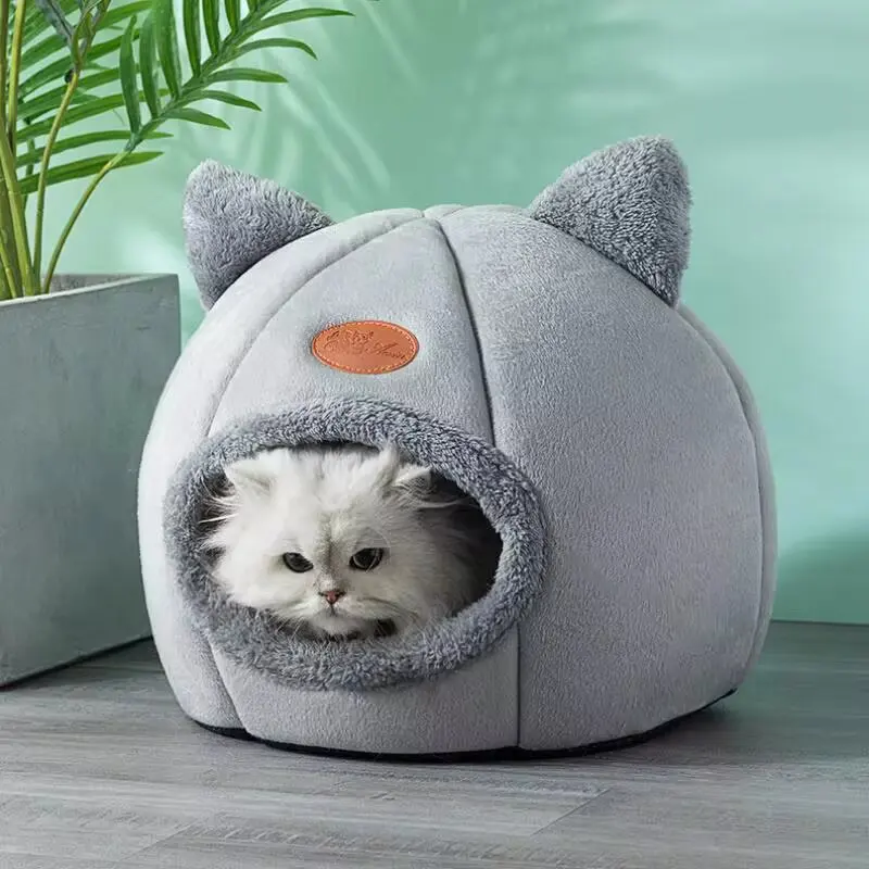 NEW Cat Bed Winter Cold-proof Bed for Cats Warm House for Cats Enclosed Deep Sleep Cat Bed Dog Little Mat Tent Cozy Nest Indoor