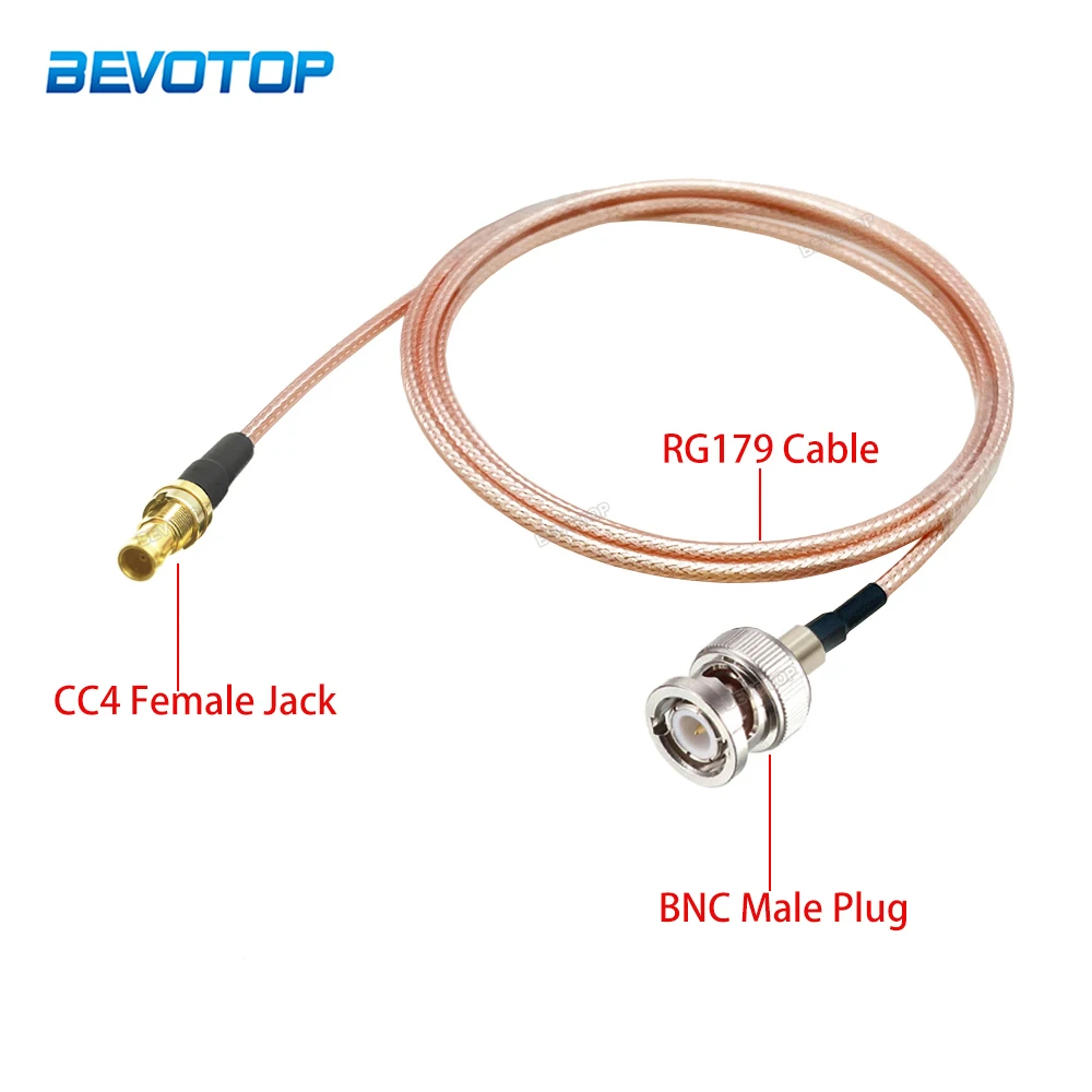 DIN 1.0/2.3 Mini CC4 Female Jack to BNC Male Plug RG179 75 Ohm  Pigtail HD SDI Cable for Blackmagic HyperDeck Shuttle