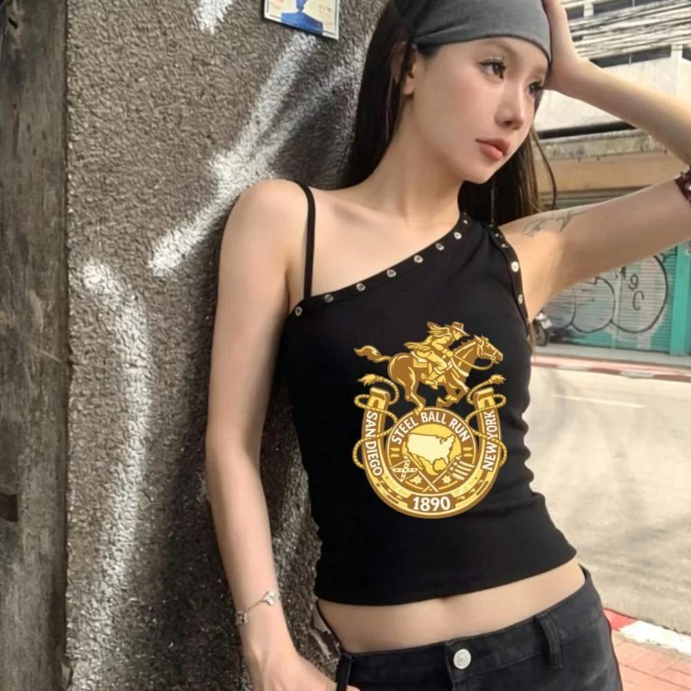 Jojo cropped top ladies harajuku dollette baddie top tees cute summer funny baddie anime