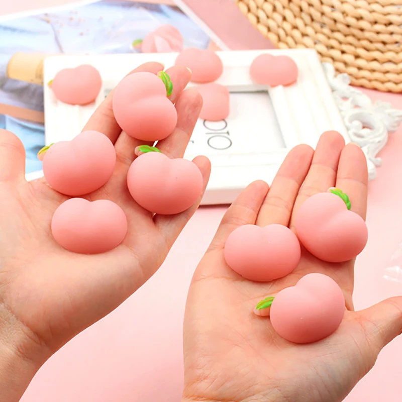 

5Pcs Cute Novelty Stress Relief Toys Funny Peach Butt Squeeze Fidget Toy Soft Squishy Stres Relief Fun Child Gift Peach Toys