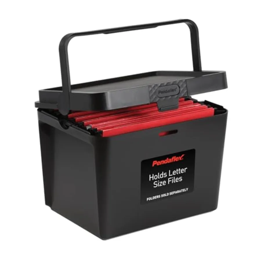 

Portable File Box Letter Size 14.25" x 9.25" x 11" Black