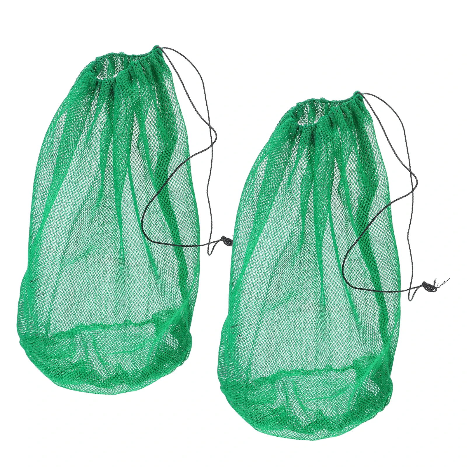 

2 Pcs Fishing Bag Fishnets Foldable Nylon Catch Drawstring for Mesh Tackle Bags