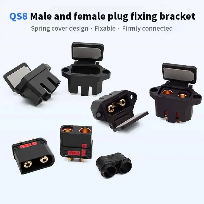 Anti-sparking QS8 Battery Conenctor Strap Fixed Bracket Male Female Charging Port Seat Modified Electric Scooter Charger Plug