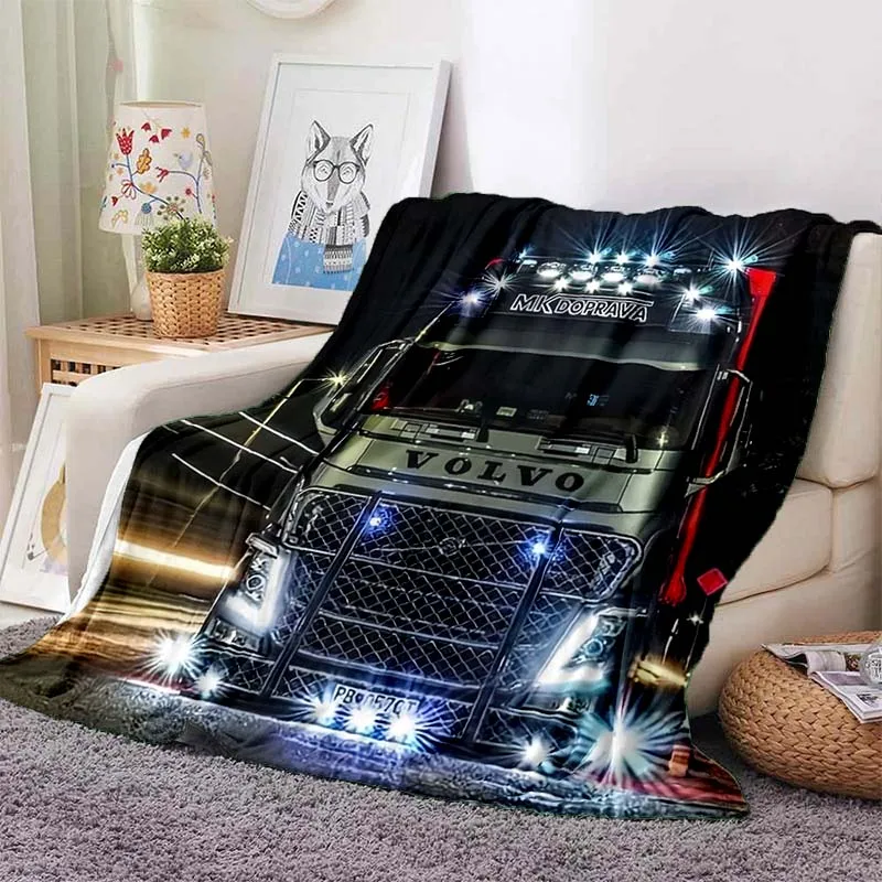 HD Volvo Trucks 3D Printed Soft Flannel Blanket, Throw Blanket for Comfortable Picnic Bed Sofa Home Bedroom Gift  throw blanket