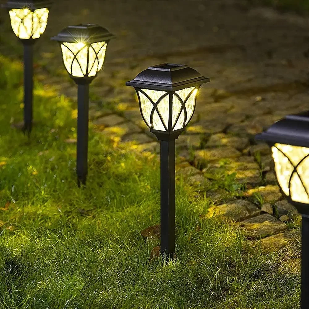 2pcs/Lot Led Solar Lawn Lights Outdoor Waterproof Warm Light Garden Decoration Lamp For Walkway Path Villa Yard Driveway image 3