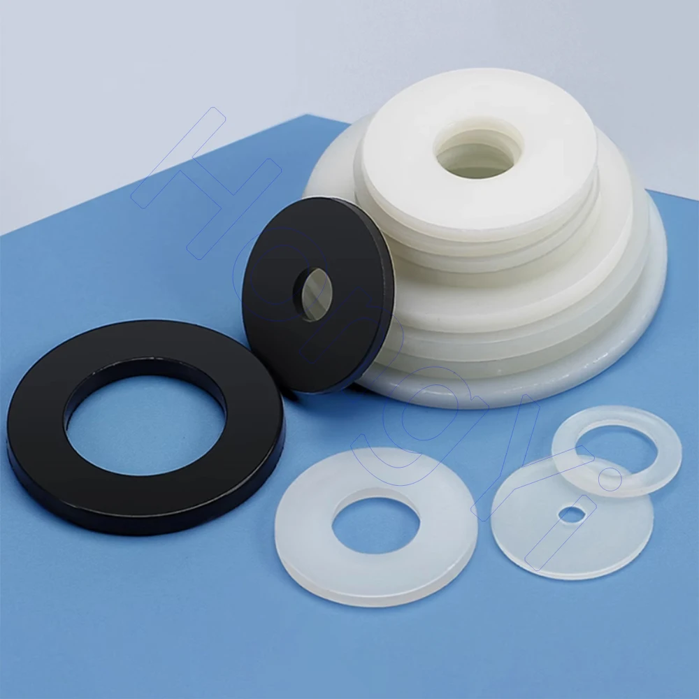 Inner Dia 4 5 6mm White Black Plastic Nylon Flat Washer Plane Spacer Insulation Gasket Ring Thickness 0.5 0.8 1 1.5 2mm