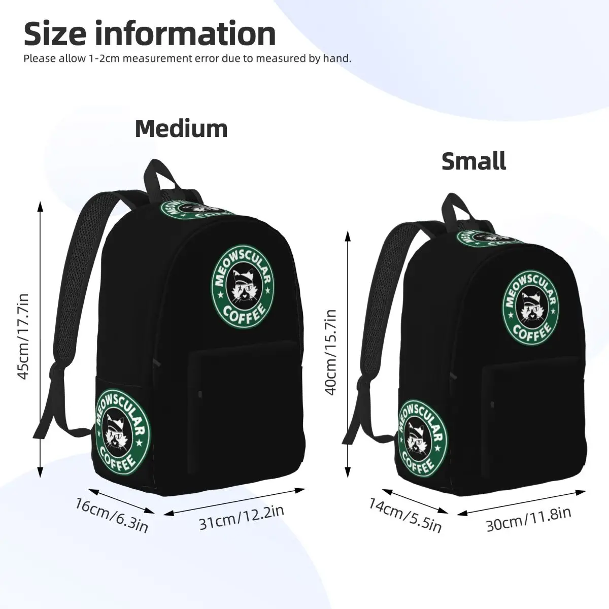 Monster Hunter Palico Cat Meowscular Backpack Daypack Large Capacity Children BookBag School Bag Shoulder Bags for Men Women