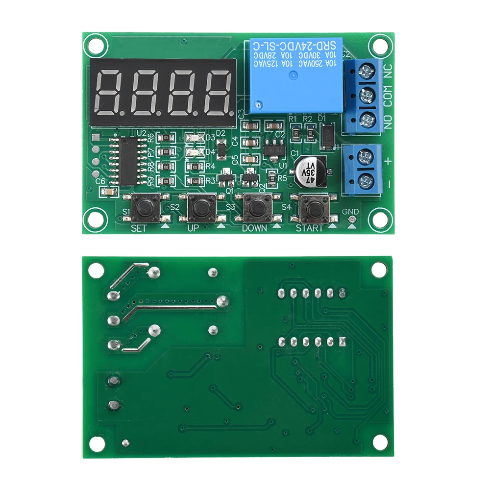 DC 12V 24V 10A LED Digital Infinite Cycle On-off Digital Display Time Relay Module 0.1-999.9S Circuit Board Timing Control Relay