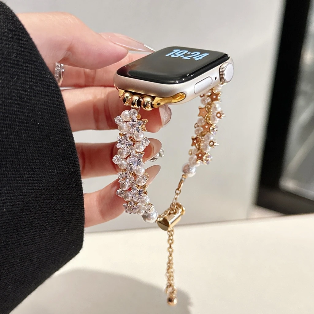 

Luxury Shining Zircon Metal Women for Apple Watch Band Series 8/7/6/10 40mm 41mm 38mm 42mm 44mm 45mm 46mm Strap