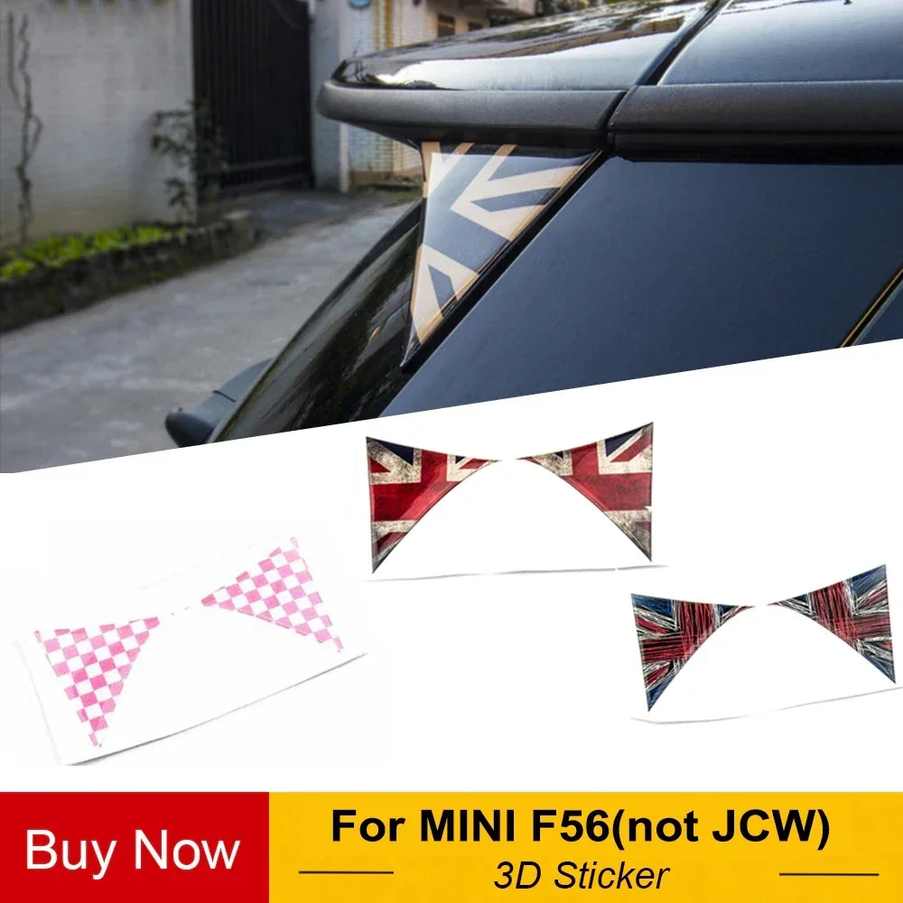 2Pcs Tailfin Spoiler Sticker for BMW Mini Cooper F56 – Rear Trunk Wing Decal, Waterproof Exterior Car Styling Accessory