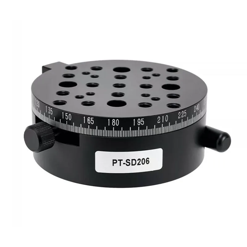 Manual Rotary Stage 360° Turntable R‑Axis Manual Indexing Sliding Table PT‑SD206 Precision Positioning Adjustment Platform