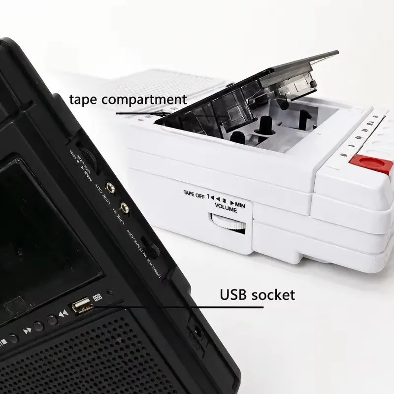 Portable Cassette Recorder Retro Tape Player Walkman All In One Playback Recording Device Nostalgic Audio Player