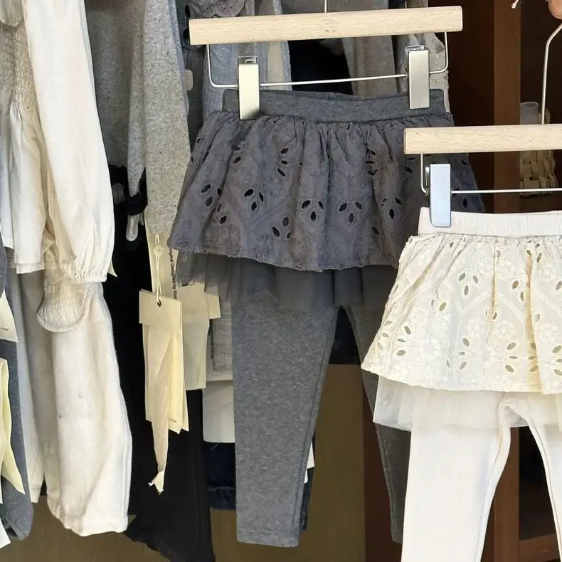 Girls' Spring and Autumn Pants Sweet Style Casual Pants New Children's Baby Fashion and Beautiful Kids Bottom Skirts