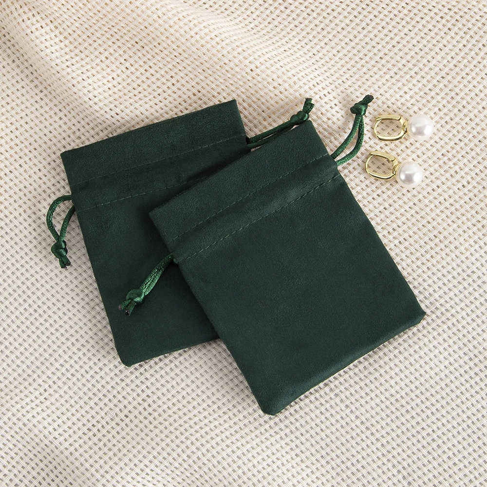 5pcs Premium Flannel Drawstring Pouches for Jewelry Storage