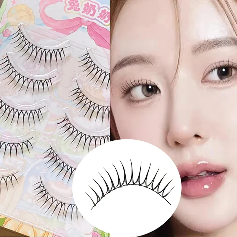 5 paar valse wimpers lange wimperverlenging dagelijkse oogmake-up benodigdheden cross curling lash cluster synthetische vezels nepwimpers