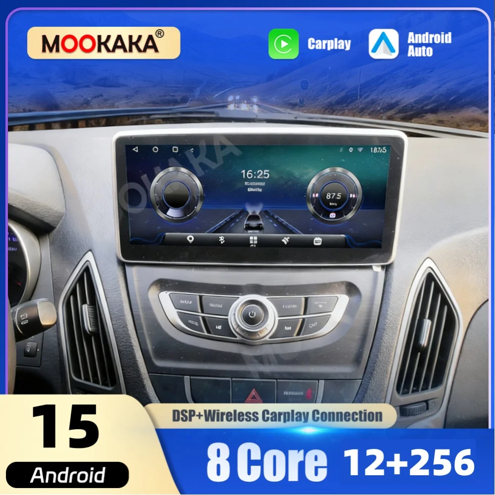 For Hyundai Tucson 2 IX35 2012-2017 Android 15 Carplay Auto Car Radio Multimedia Video Player Navigation GPS Head Unit Wireless
