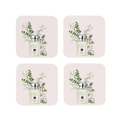 Jo Malon Coasters Kitchen Placemats Waterproof Insulation Cup Coffee Mats For Decor Home Tableware Pads Set of 4