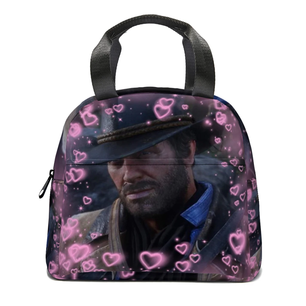 

Arthur Morgan Hearts Lunch Bag for School Waterproof Picnic Thermal Cooler Insulated Lunch Box Women Kids Tote Bags