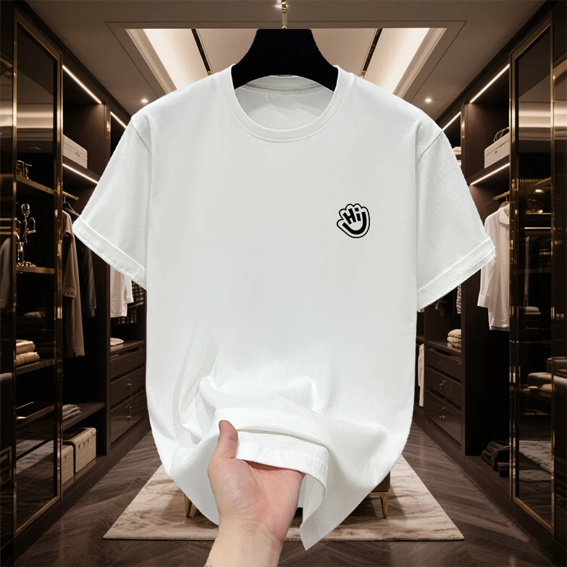 

Summer Simple Mens Short Sleeve 2025 New Trend Versatile Couple T-Shirt American Casual Crew Neck Cotton Top