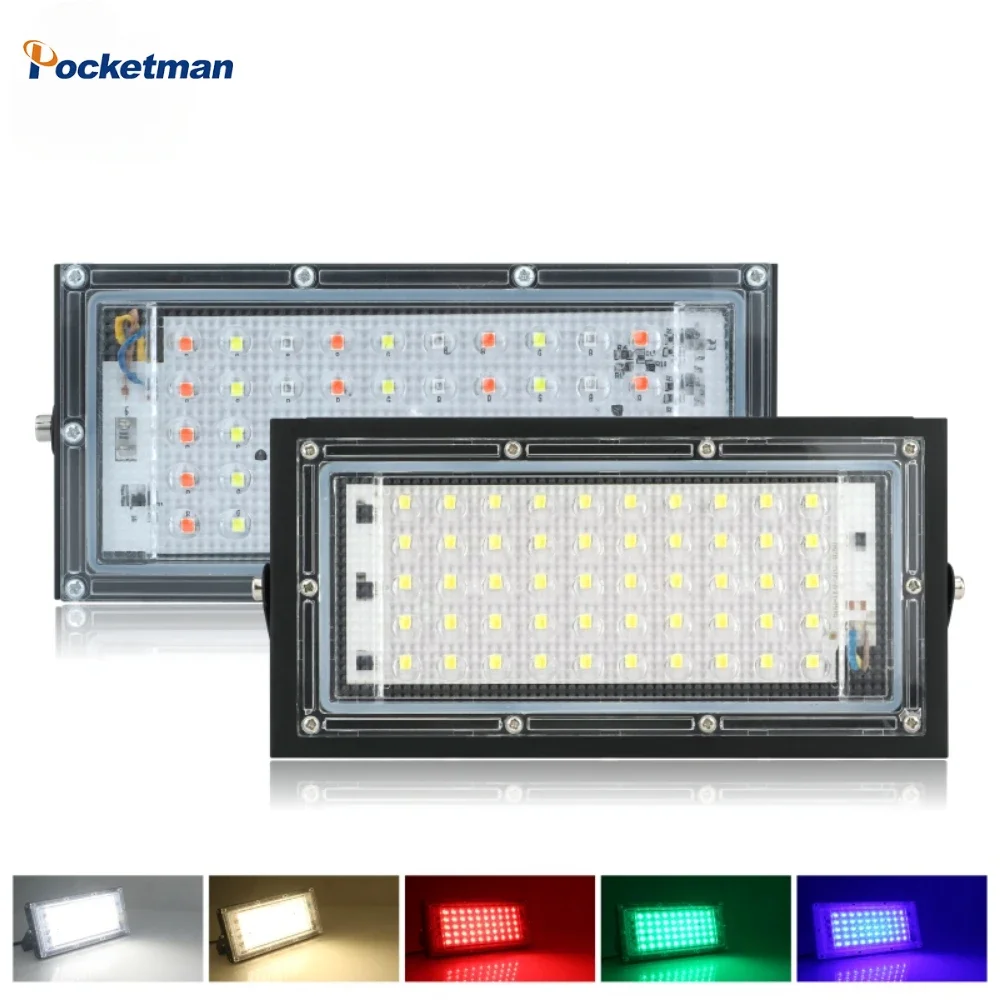 

LED Flood Light 220V Outdoor Floodlight IP65 Waterproof LED Street Lamp Cold/Warm White Red Green Blue RGB Spotlight