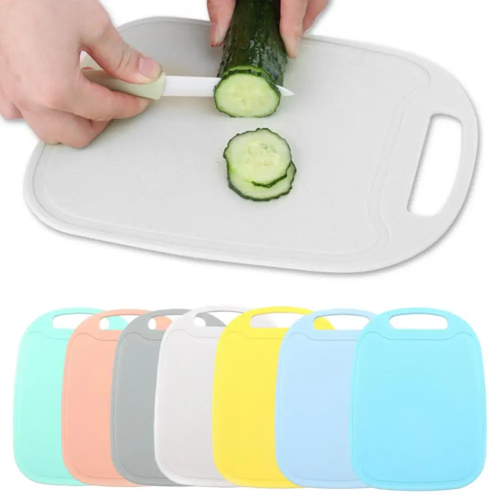 Safe Food Prep Board Non-slip Cutting Board with Grooves Plastic Mini Chopping Boards for Fruits Vegetables Home Kitchen Use