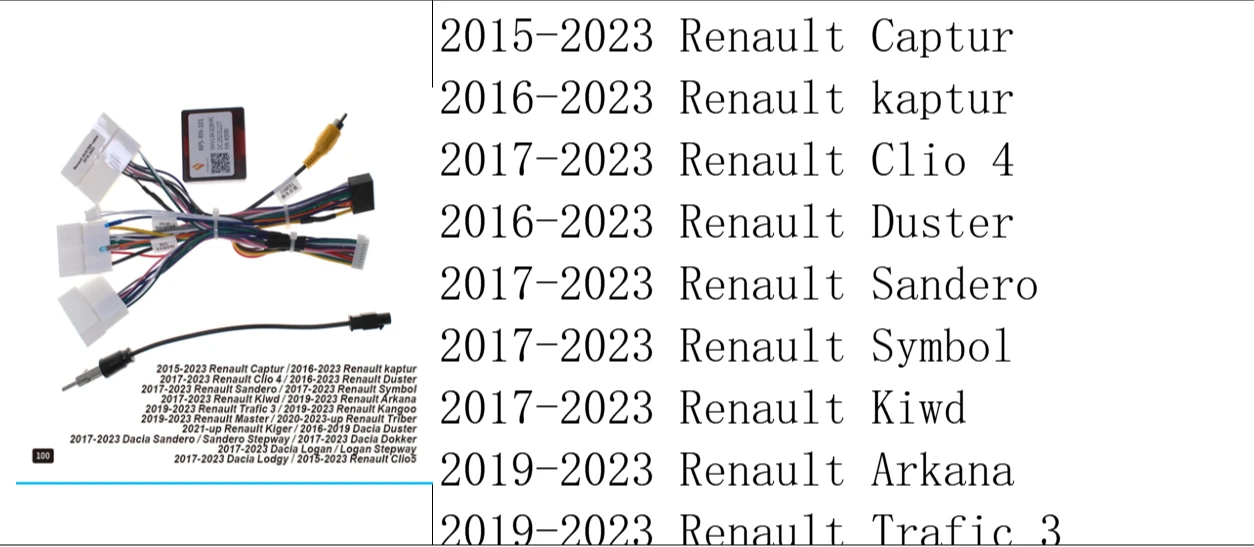 

For Logan 2 RENAULT SANDERO/ LOGAN RENAULT DUSTER Canbus Car 16pin Power Cord Wiring Harness Adapter