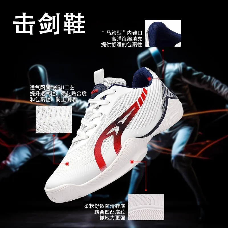 

2025 Unisex Soft-Sole Fencing Shoes Fencing Shoes White Fencing Shoes Luxury Brand Men's Shoes Women's Shoes