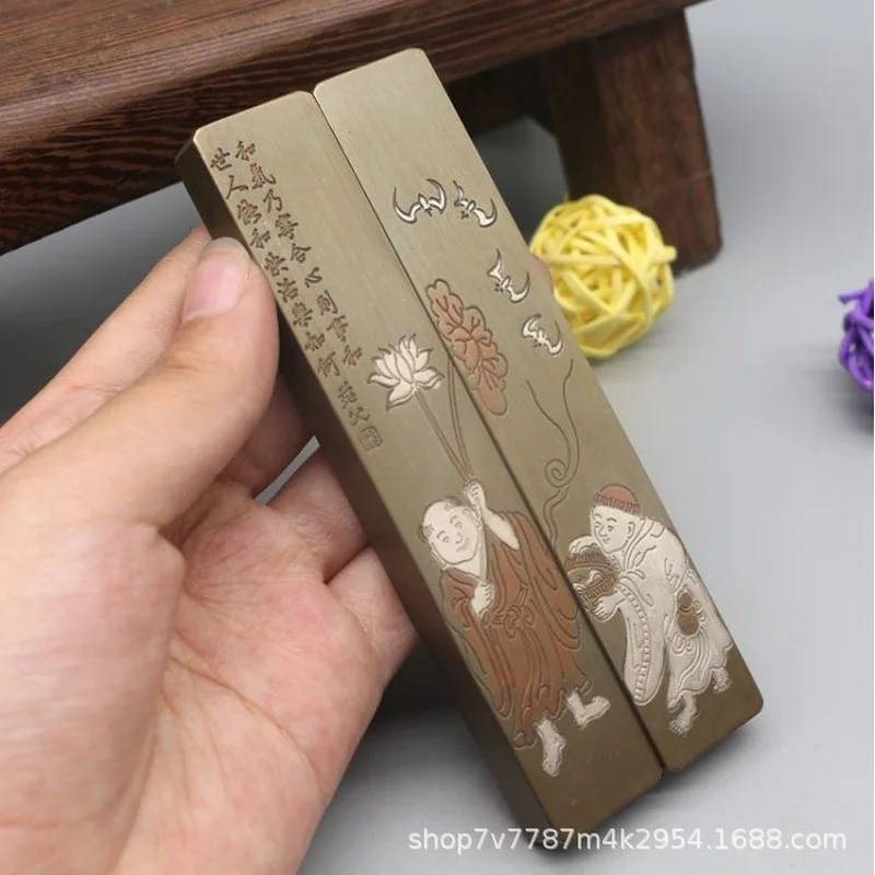 Brass craft stationery ruler, paperweight, office and study decoration, various styles available