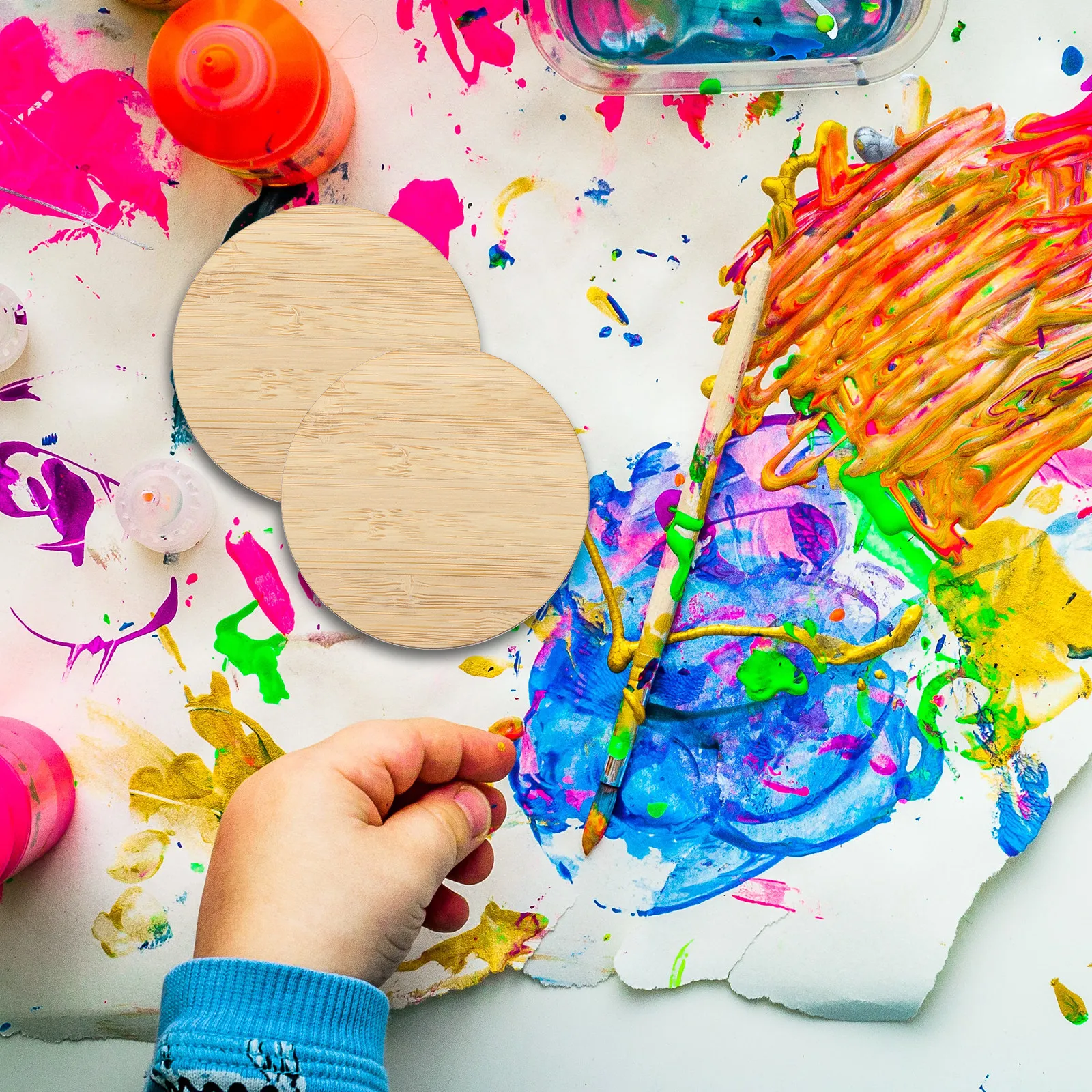 

20 шт. бамбуковых заготовок-кругов, прочные, премиум-класса, для рисования и творчества, для художественных проектов, школьных занятий, безопасные бамбуковые диски