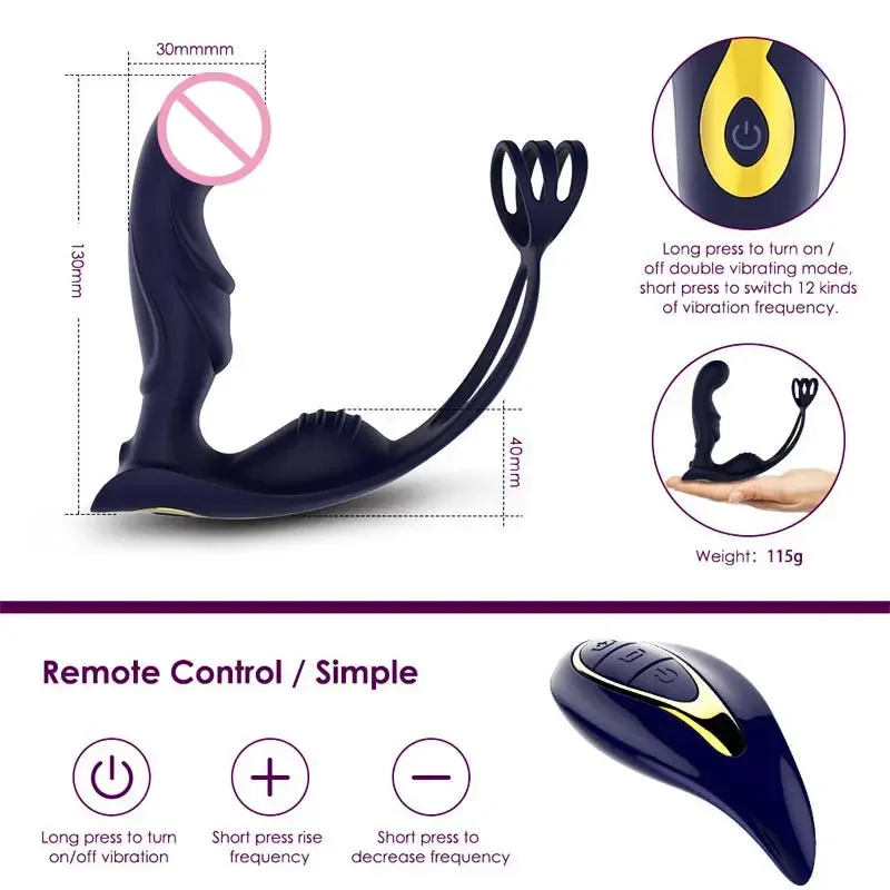 3in1 Enlarge The Male Light Penis Men Toys Anal Sexual Desire Enhancer Male Deep Plug Women Vibrator Secuelle Penile