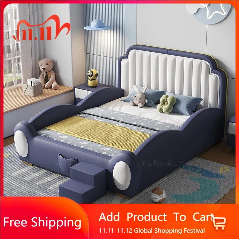 

Aesthetic Boys Modern Double Bed Frame Lazy Wood Design Luxury Queen Double Bed Children Baby Luxury Beliche Hotel Furniture