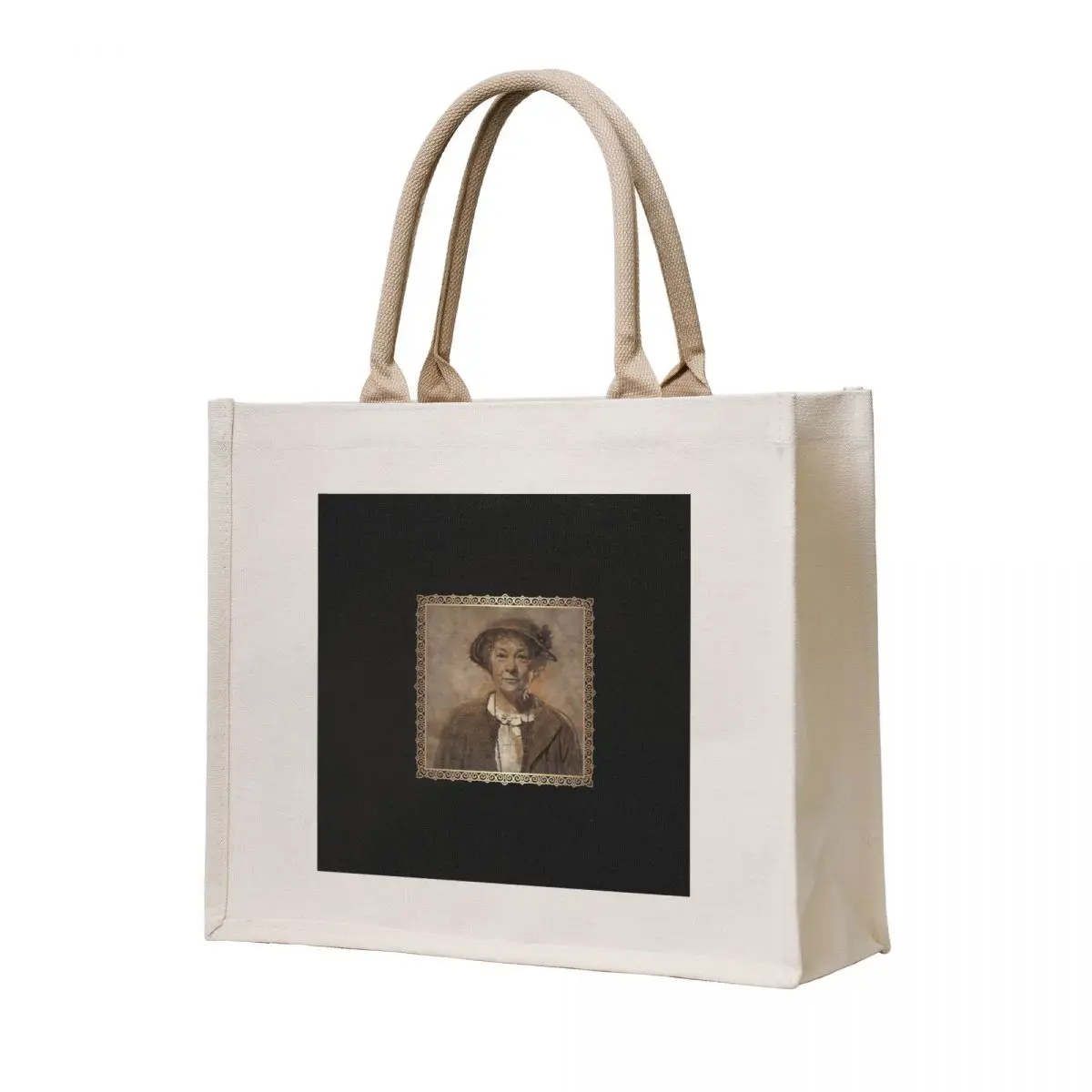 

Portrait of a Busybody Detective (on Black) Tote Bag hand bag ladies Large bags for women custom canvas bag shopping cart bags