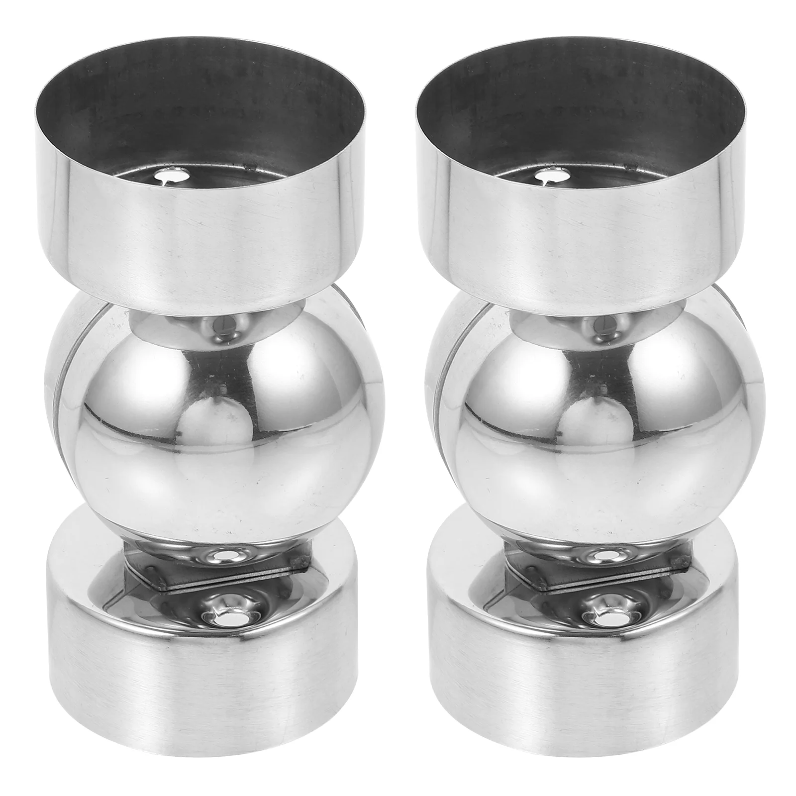 2 Pcs Round End Caps for Handrail Accessories Fittings Balcony Covers Staircase Handrails Stainless Steel