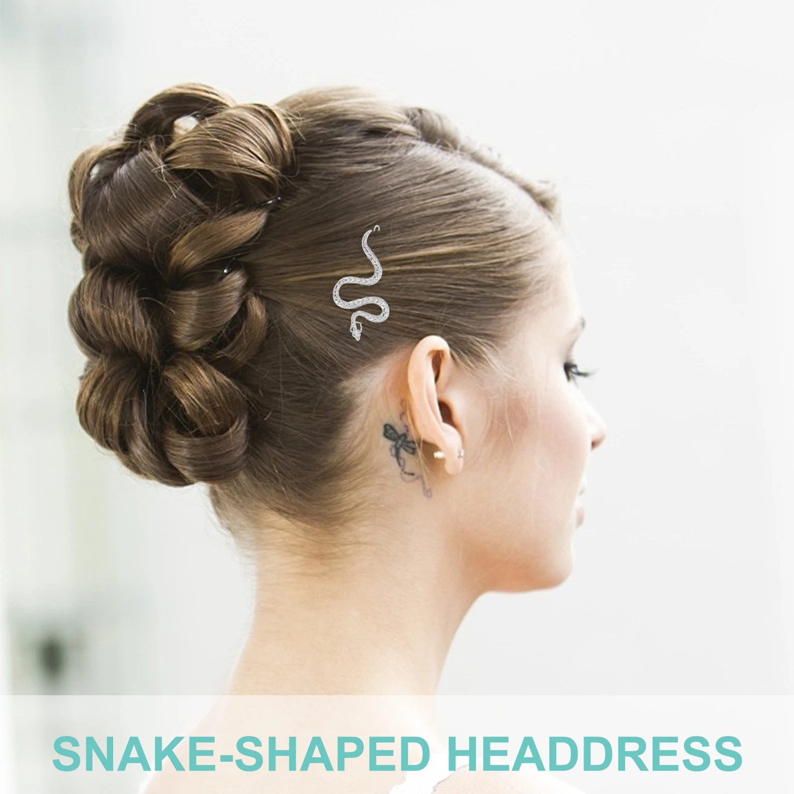 

4Pcs Alloy Hairpins Snake Shape Durable Elegant Appearance Matching Different Dressups Festive Outfit Hair Accessories