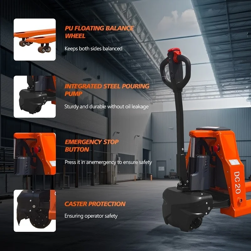 รถยกพาเลทไฟฟ้า 4400 ปอนด์ ประสิทธิภาพสูงและทนทาน พร้อมแบตเตอรี่ลิเธียม 48V ขนาด 48x27 นิ้ว