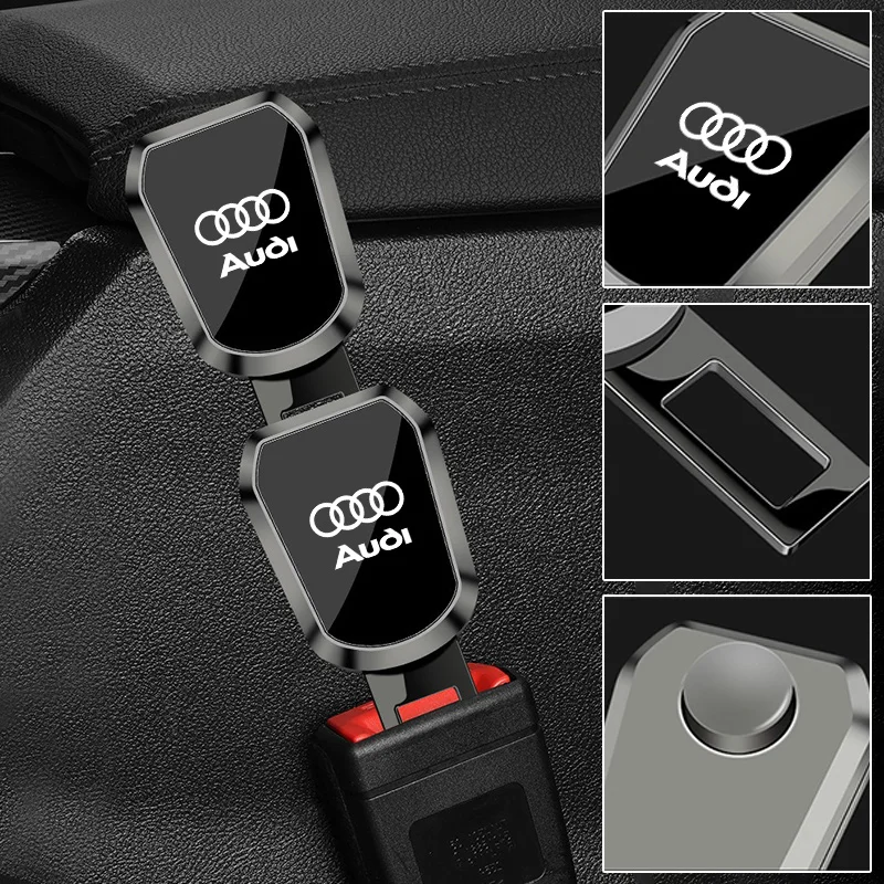 Car Seat Belt Extender Zinc Alloy Safety Belt Buckle Extension Plug For Audi RS Sline S6 S7 S5 A3 A4 A6 A7 A8L Q7 Q8 RS3 Sticker view 2