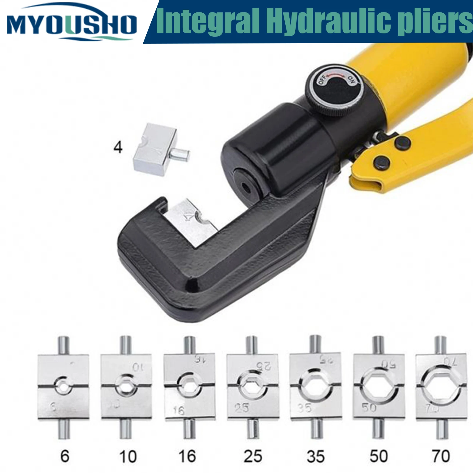 Myousho Hydraulic Crimping Tool YQK-70 Cable Lug Crimper Plier 4-70mm2 Compression Tool Pressure 8T Pressure