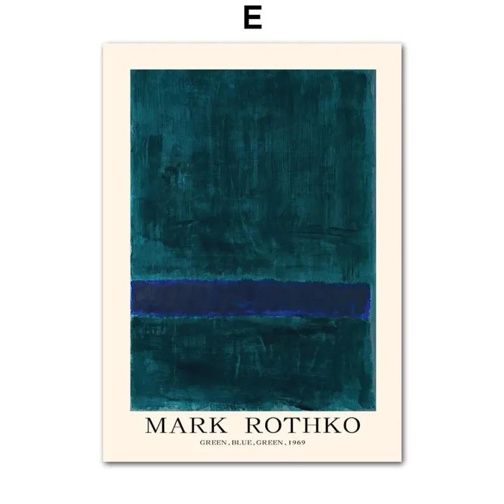 مارك روثكو ريترو مجردة جدار الفن قماش نمط المعرض الملصقات غرفة المعيشة ديكور اللوحة الداخلية الحديثة