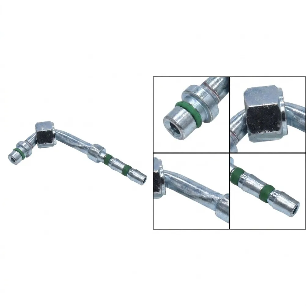 R134a Fitting Assembly Featuring 90 Degree Female Connectors And Moveable Block To Facilitate Proper Hose Engagement